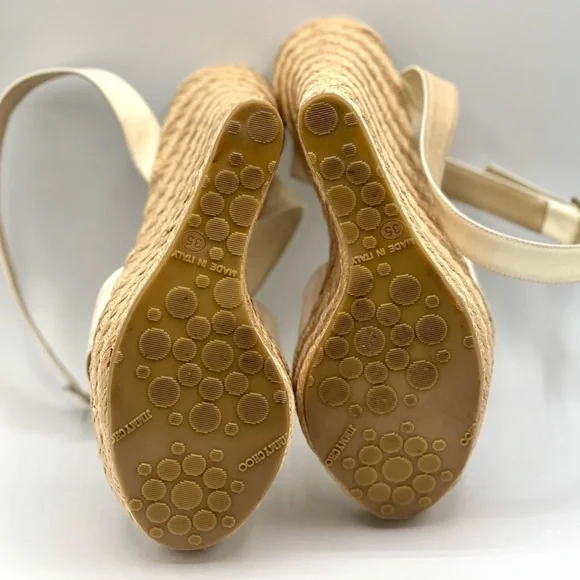 Jimmy Choo Cream Espadrille Sandals Size 5 Like New - Picture 5 of 6